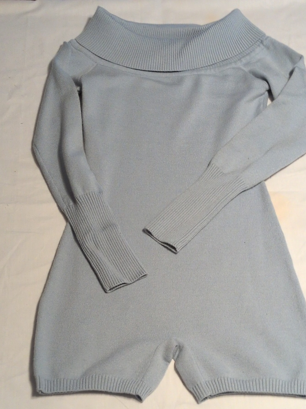Forever 21 Pale Blue Off-Shoulder Knit Sweater